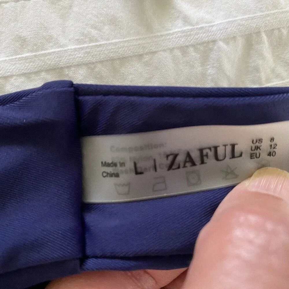 Zaful Navy Blue 2 Piece Keyhole Front Bikini Set Women's Size‎ 8/L Cut Out NWOT